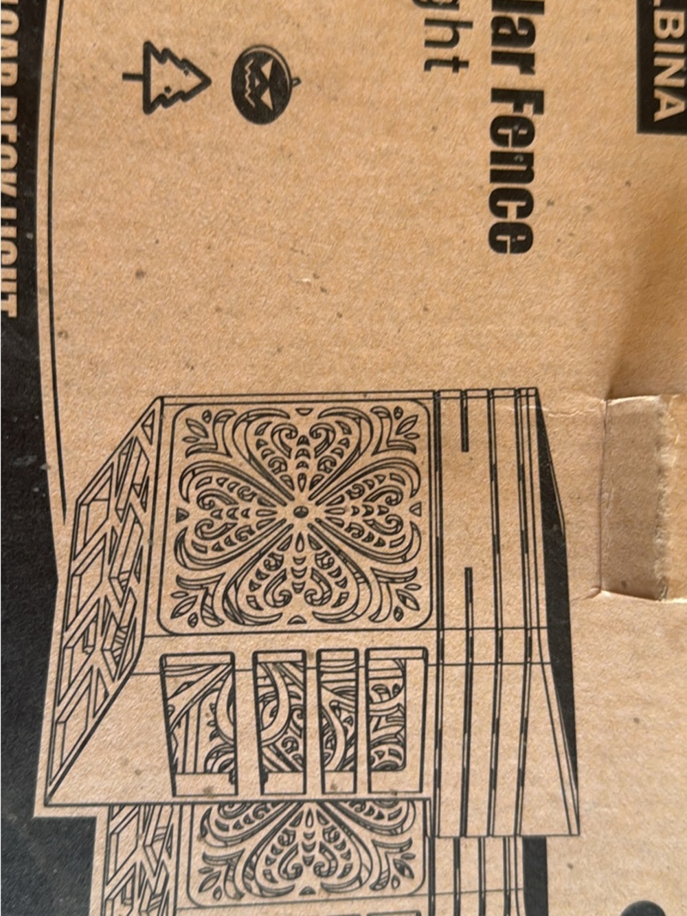 Source Unknown Brown Decorative Lantern with Cutout Pattern